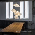 Smoke gray white clouds decorated glass hanging lamp